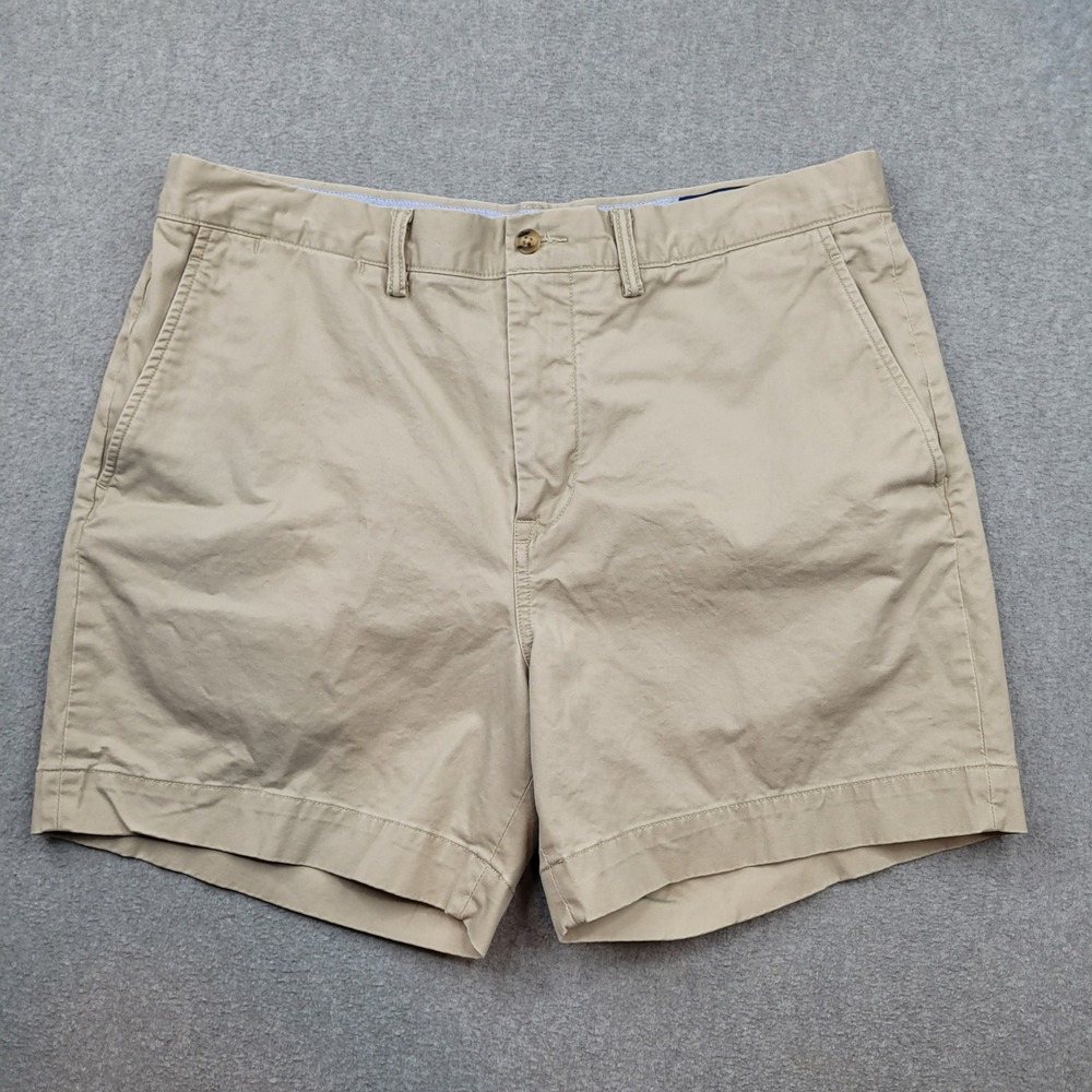 Polo Ralph Lauren Shorts Mens 34 Tan Classic Fit 6 Inch Chino Stretch Pony Logo